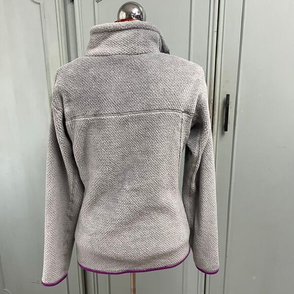 Patagonia Re-Tool Snap Pullover Womens Medium Gray Purple Soft Cozy Synchilla - Picture 3 of 5